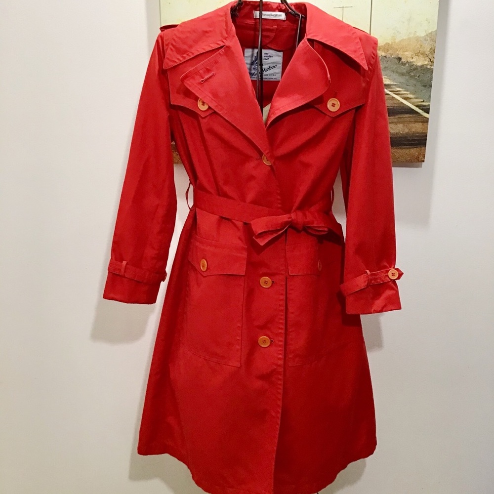 Vintage Misty Harbor Mariner II Red Trench Coat